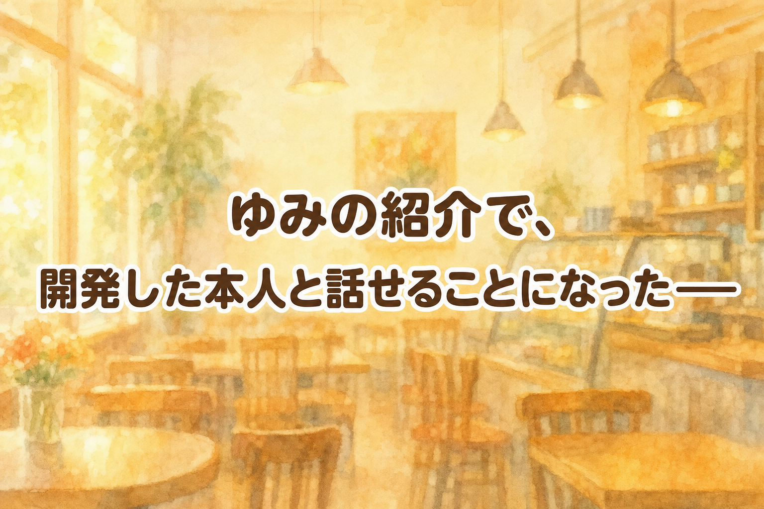 ゆみの紹介で、開発した本人と話せることになった——