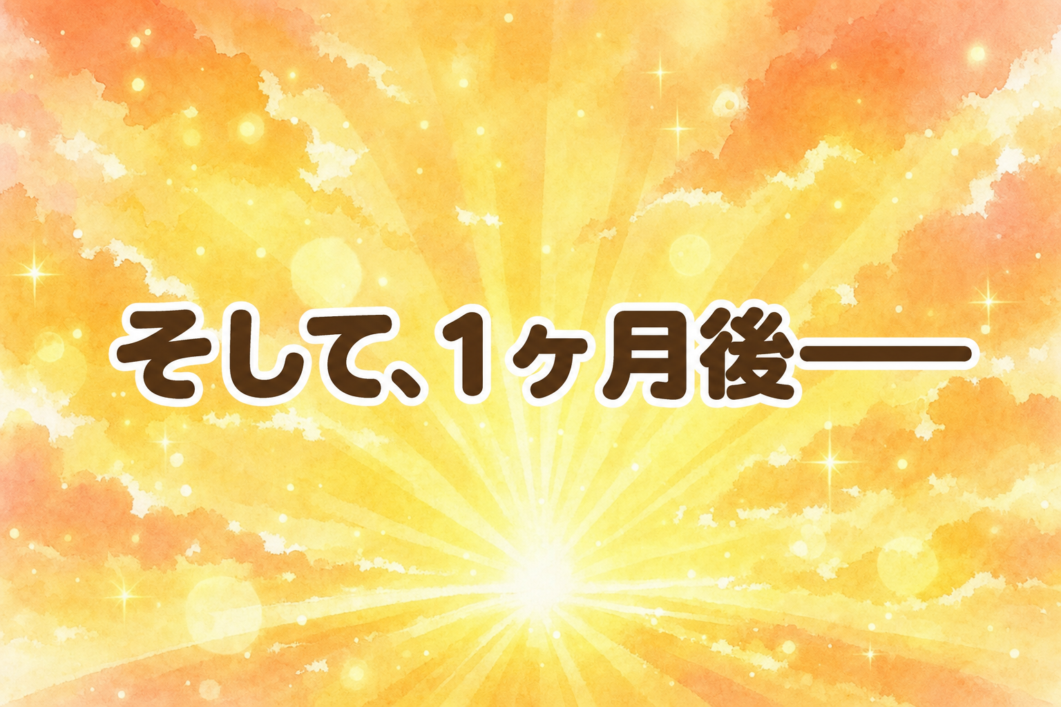 そして、1ヶ月後——